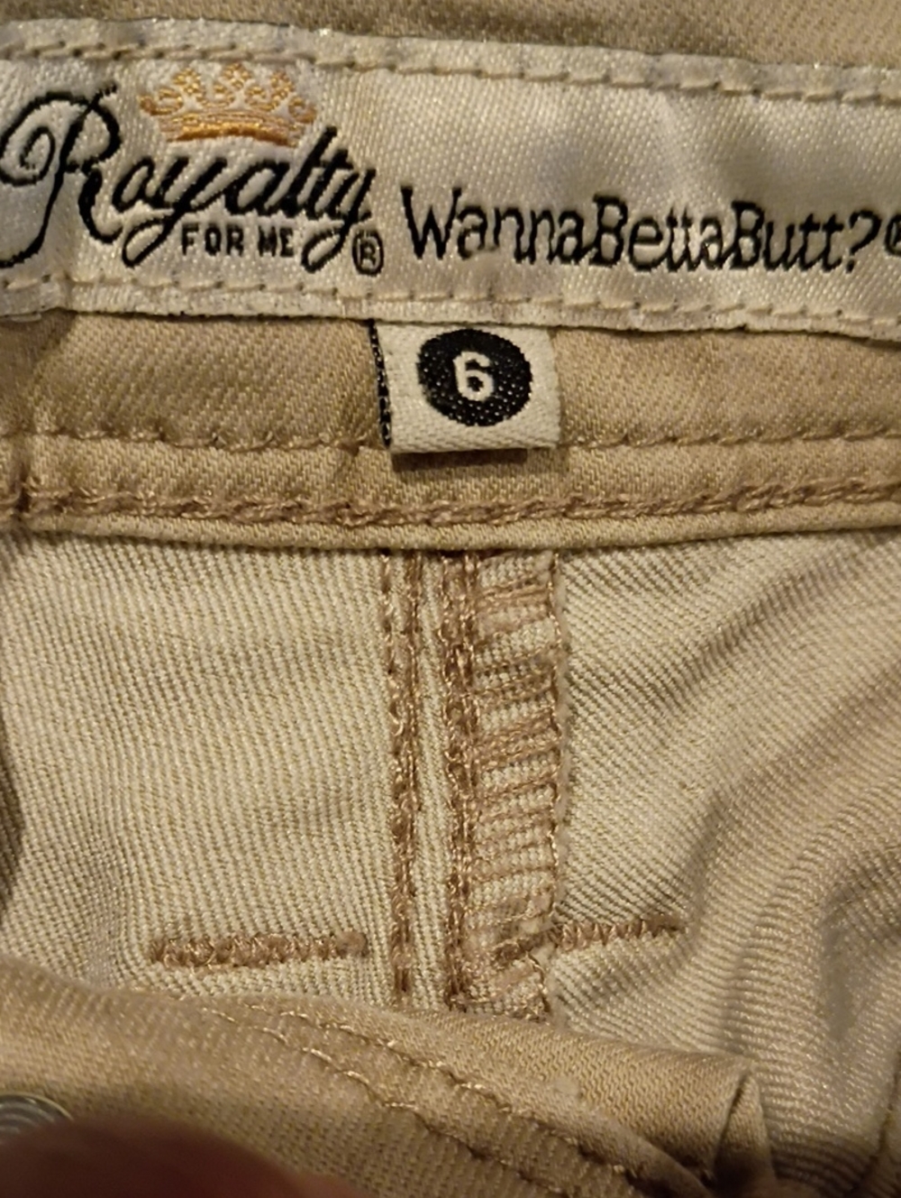 Royalty For Me Tan/Khaki Jeans with Silver Hardware